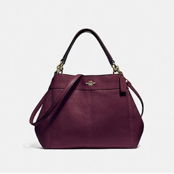 Coach Purse F28992 Small Lexy Shoulder Bag Raspberry Pebbled Leather